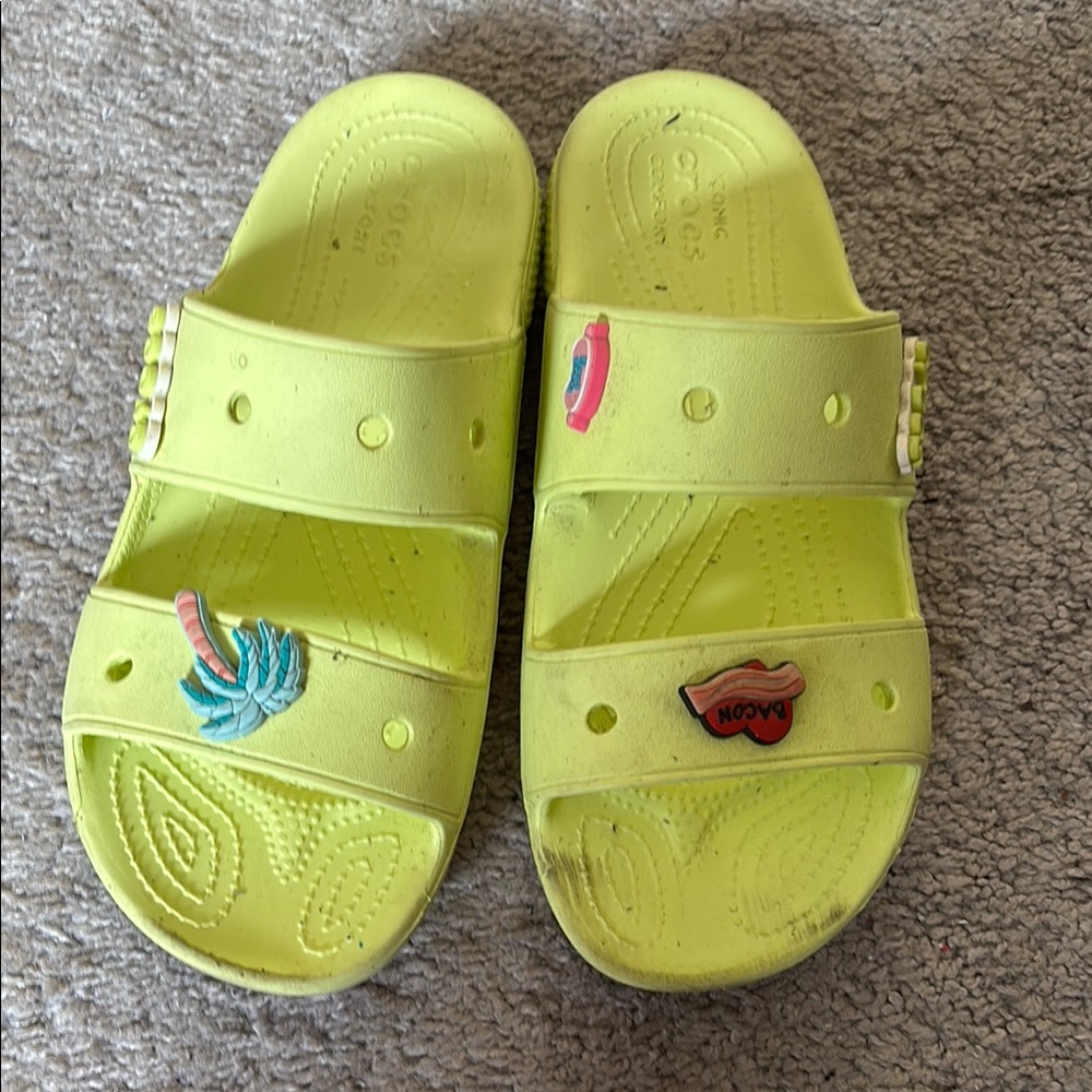 Lime Green Croc Sandals